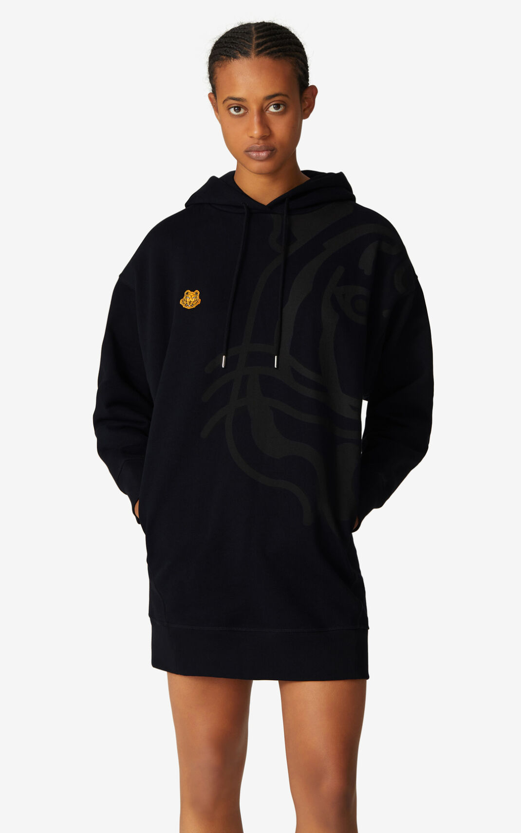 Kenzo K Tiger oversized hooded sweatshirt Ženska Obleke Črna SI-9838620